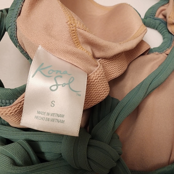 Kona Sol Sage Green One Piece Swimsuit Size S - Picture 10 of 11
